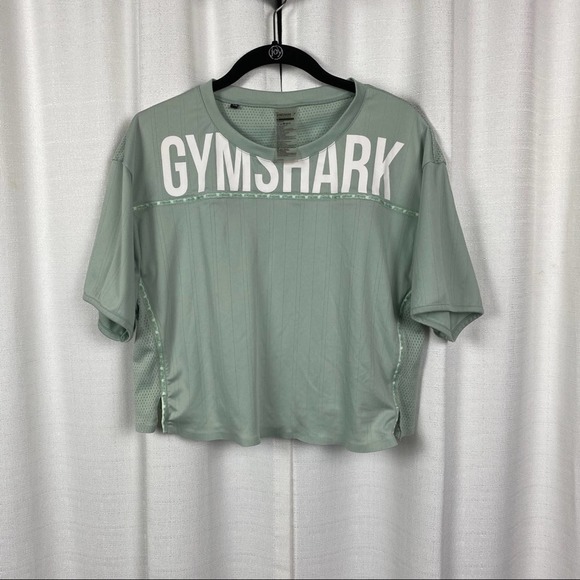 Gymshark - Recess Open Back Short Sleeve Crop Top - Green - Large - Picture 3 of 9